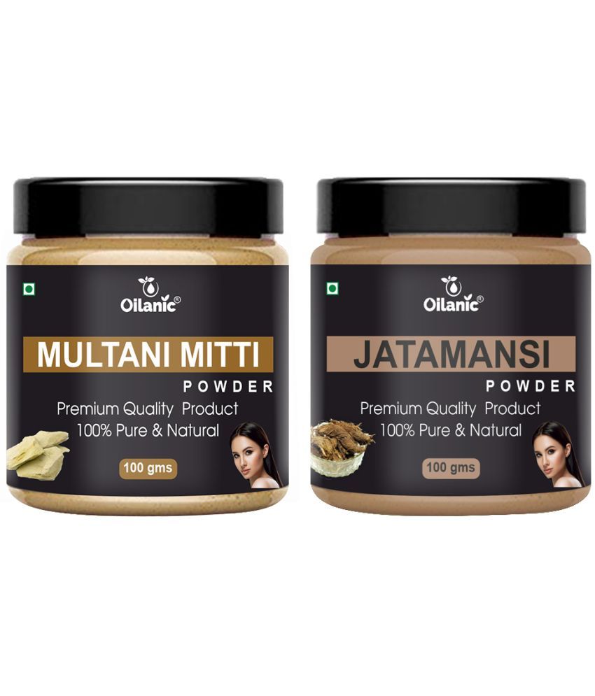     			Oilanic Pure Multani Mitti Powder & Jatamansi Powder For Skin Hair Mask 200 g Pack of 2