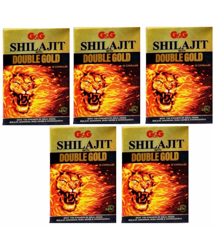     			Rikhi G&G Shilajit With Double Gold - Cap 10 no.s (Pack Of 5)