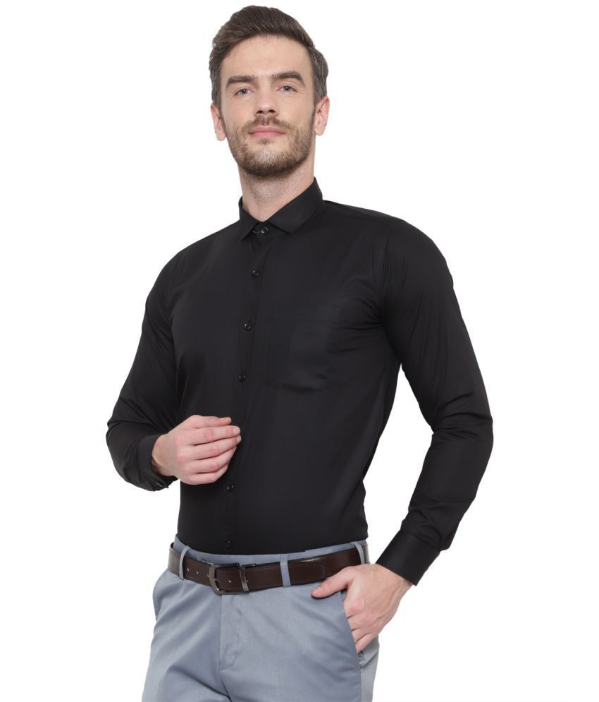     			SREY - 100% Cotton Slim Fit Black Men's Formal Shirt ( Pack of 1 )