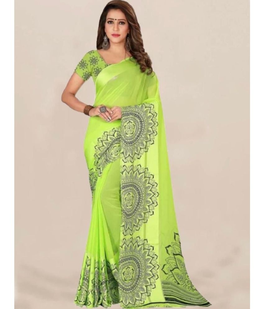     			Sitanjali - Green Georgette Saree With Blouse Piece ( Pack of 1 )