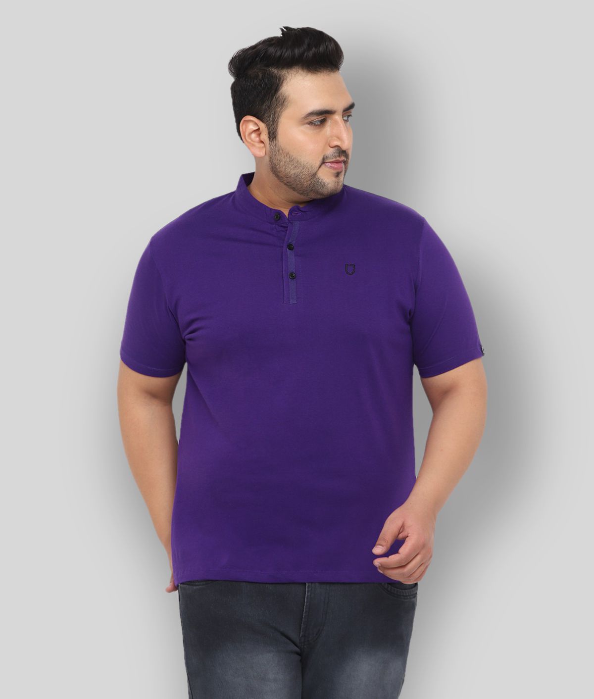     			Urbano Plus - Purple Cotton Regular Fit Men's T-Shirt ( Pack of 1 )