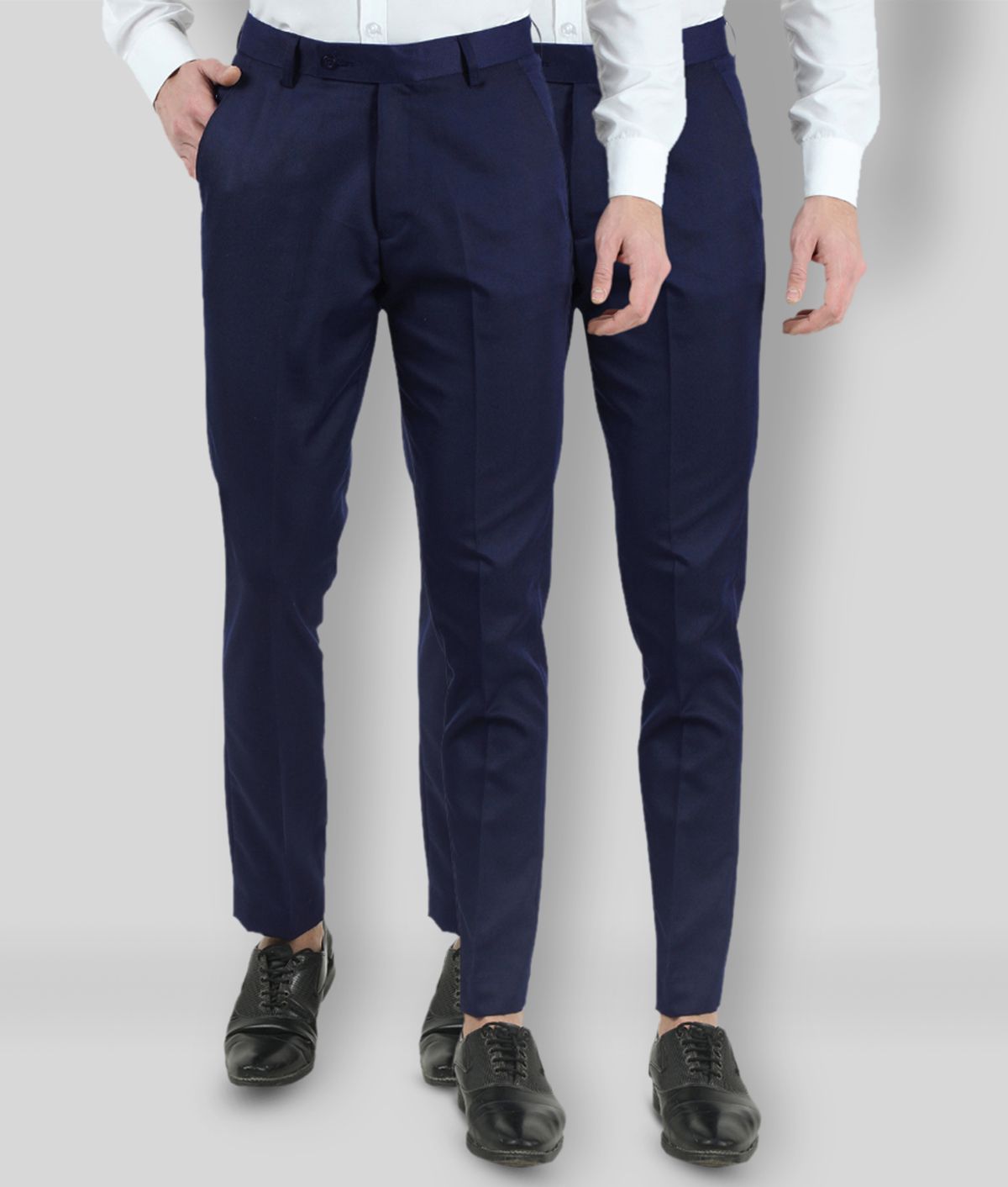 VEI SASTRE - Multicolored Polycotton Slim - Fit Men's Formal Pants ( Pack of 2 )