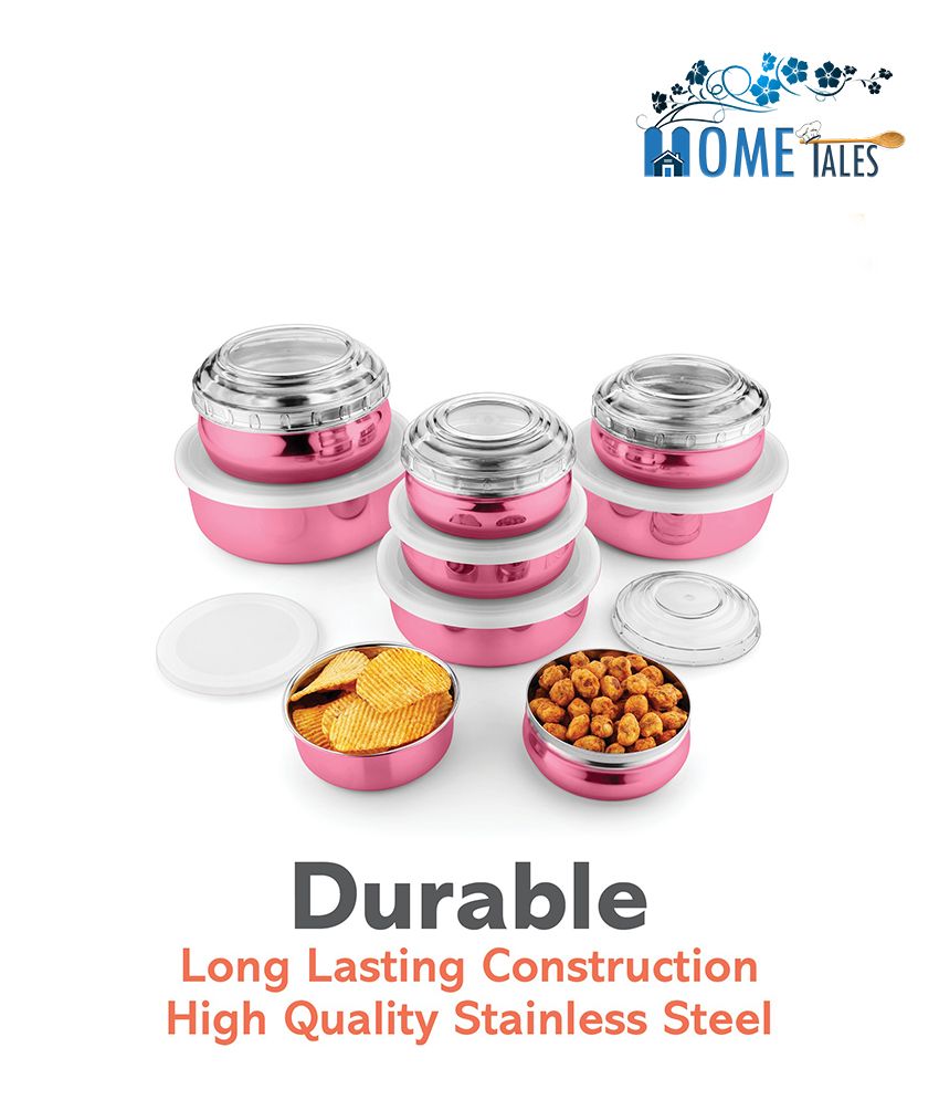 HOMETALES Stainless Steel Food Storage Container Set of 9 U (Belly