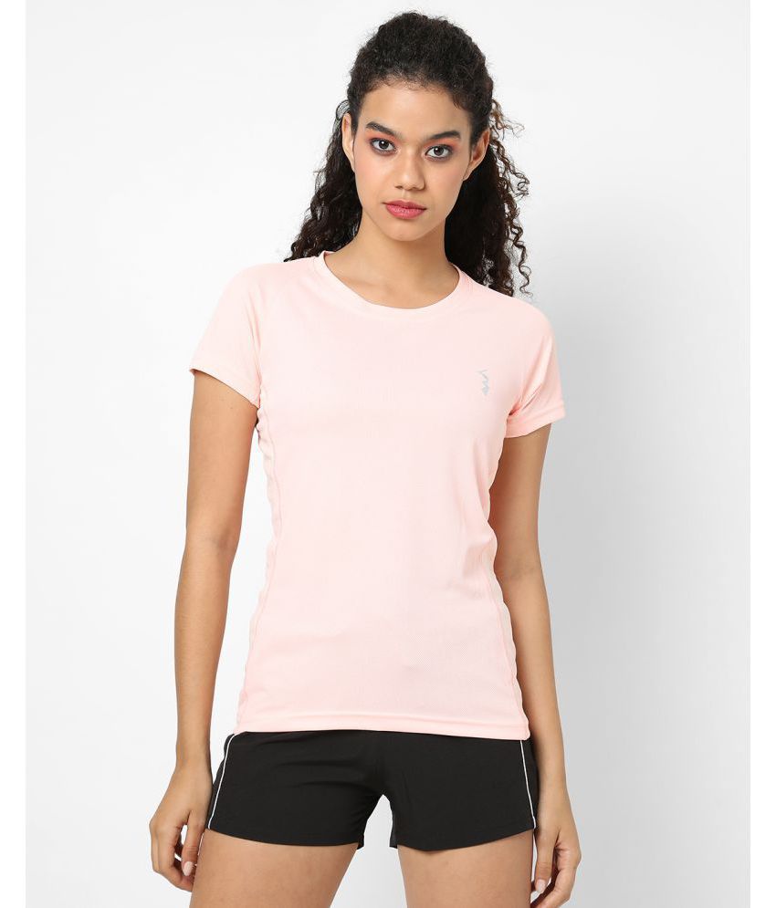 Campus Sutra Pink Polyester Tees - Single