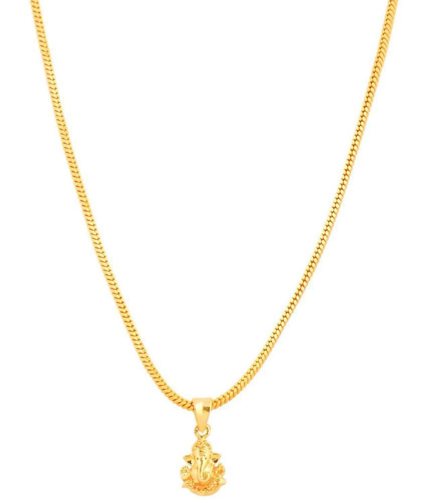 Jewar Mandi - Gold Men's Religious Pendant With Chain ( Pack of 1 )