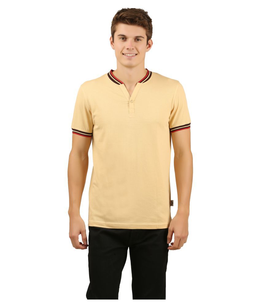     			Zebu - Beige Cotton Regular Fit Men's T-Shirt ( Pack of 1 )