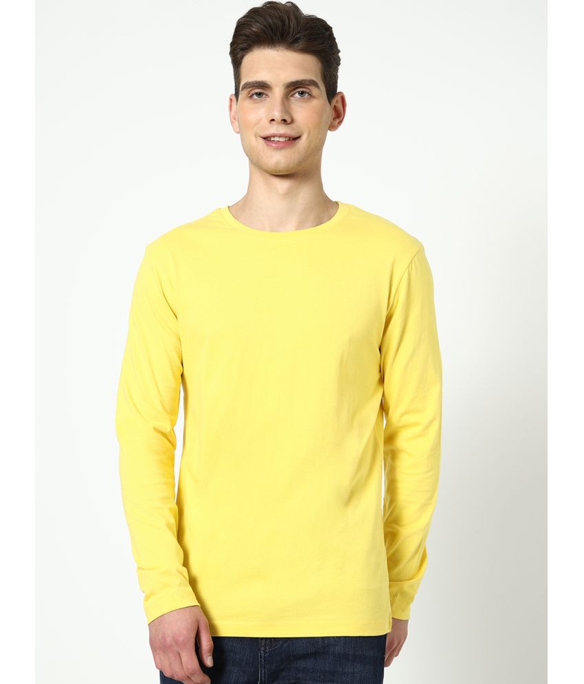     			Bewakoof - Yellow Cotton Regular Fit Men's T-Shirt ( Pack of 1 )