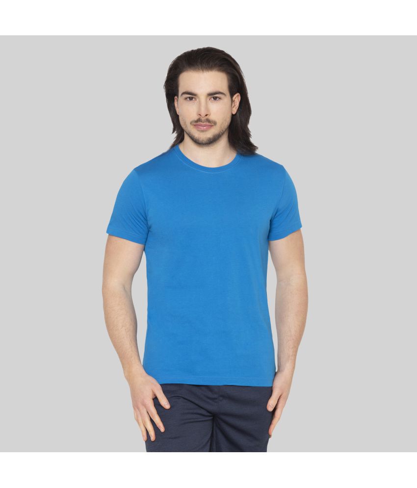     			Bodyactive - Blue Cotton Blend Regular Fit Men's T-Shirt ( Pack of 1 )