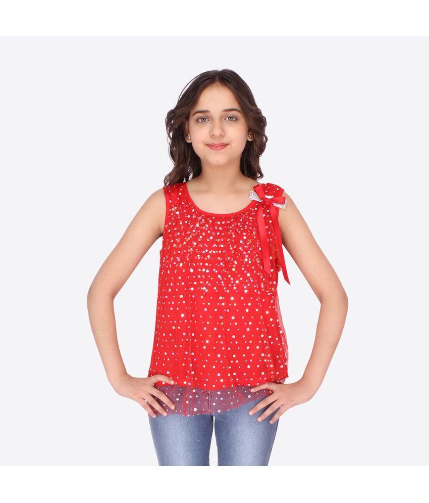     			Cutecumber Pack of 1 Girls Georgette Top ( Red )