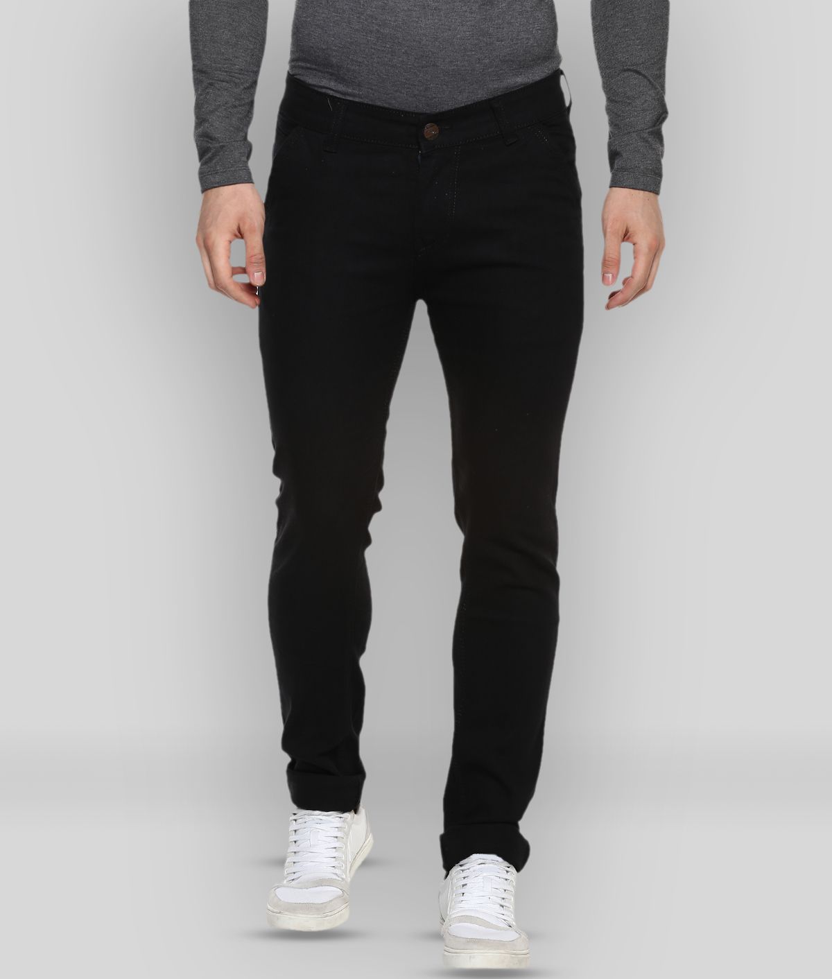 Urbano Fashion - Black Cotton Blend Slim Fit Men's Jeans ( Pack of 1 )