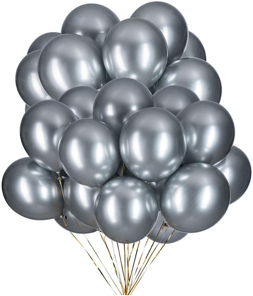     			Vibrant Colous Combo 50 Balloons - Silver Balloons Combo
