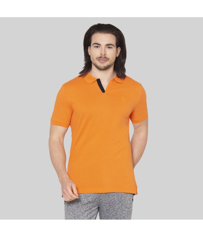     			Bodyactive - Orange Cotton Blend Regular Fit Men's Polo T Shirt ( Pack of 1 )