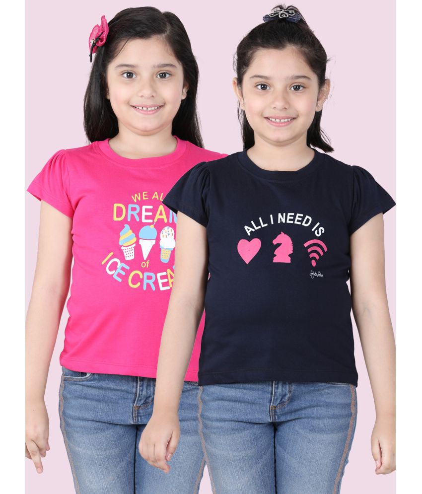     			StyleStone - Multicolor 100% Cotton Girls T-Shirt ( Pack of 2 )