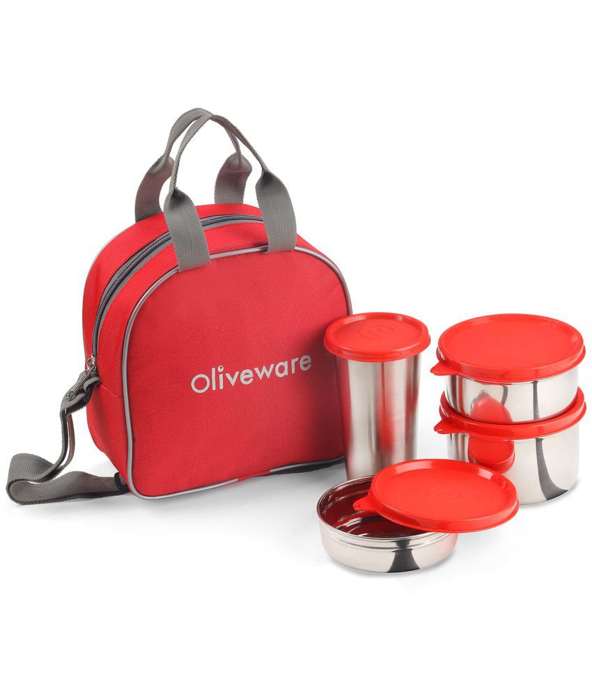     			Oliveware Oliveware Steelmate lunch box  Stainless Steel Lunch Box 3 - Container ( Pack of 1 )