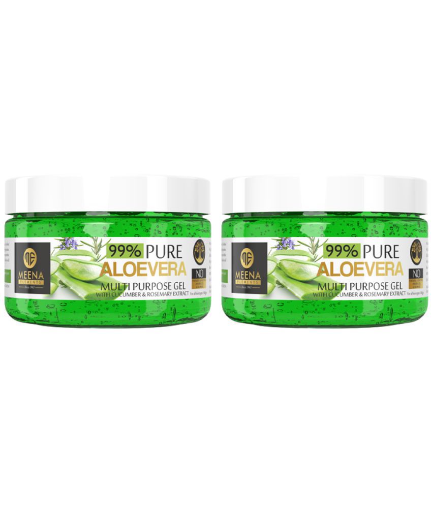     			MEENA ELEMENTS 99% Pure Multi Purpose Aloe Vera Gel 140 gm x 2, with Cucumber & Rosemary Extract for All Skin/Hair Types- No Parabens, Sulphates and Mineral Oils - (Pack of 2)