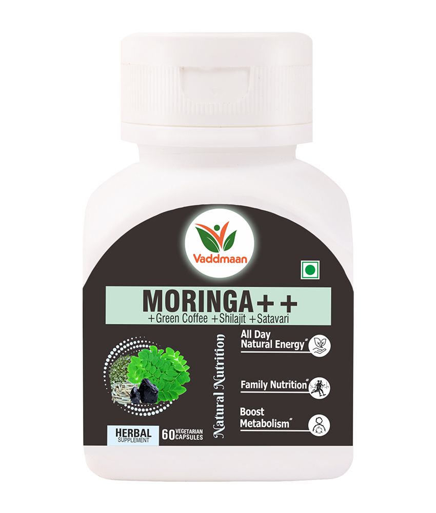     			Vaddmaan Moringa ++ With Shilajit, Satavari, Green Coffee Bean Extract, For Natural Energy - 60 Veg Cap