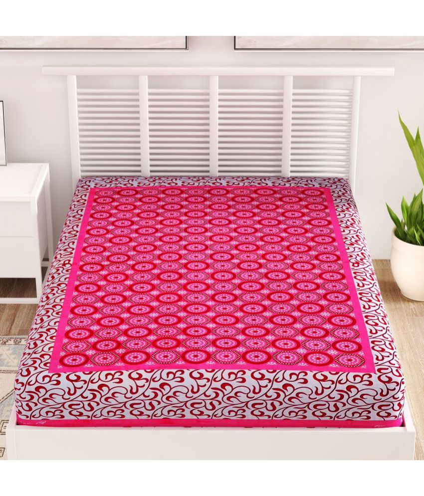     			Rangun - Pink Cotton Single Bedsheet