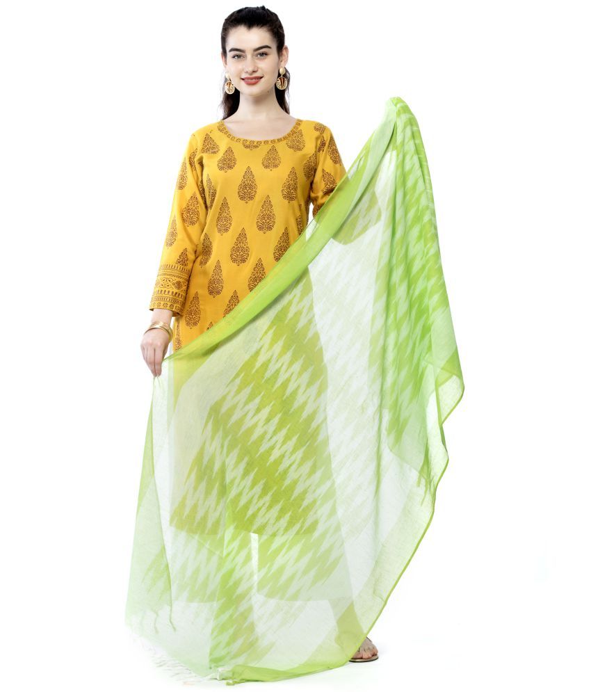     			A R Silk - Green Cotton Women's Dupatta - ( Pack of 1 )