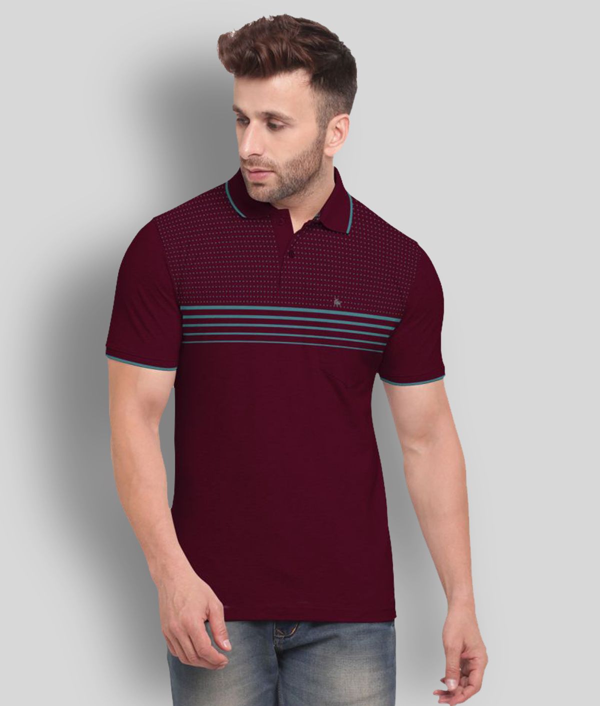     			BULLMER - Maroon Cotton Blend Regular Fit Men's Polo T Shirt ( Pack of 1 )