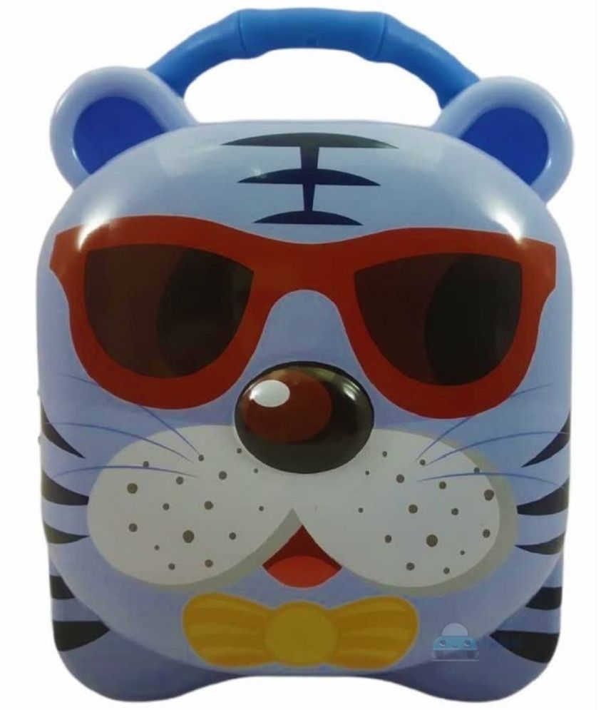     			FunBlast Tiger Coin Box for Kids with Lock and Key – Cartoon Toy Money Bank for Kids Piggy Saving Box for Girls, Boys, Birthday Return Gift for Children (Blue)