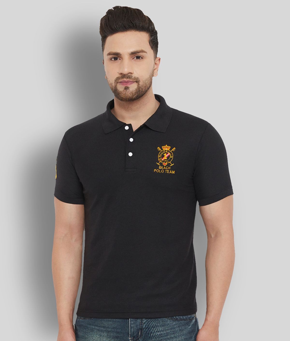     			The Million Club - Black Polyester Regular Fit Men's Polo T Shirt ( Pack of 1 )