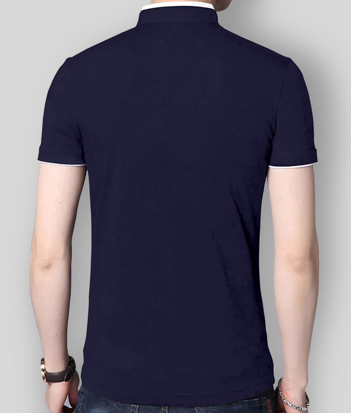 Buy AUSK Blue Cotton Blend Regular Fit Men's TShirt ( Pack of 1