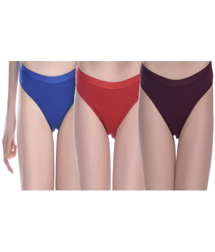     			Elina Pack of 3 Cotton Solid Women's Briefs ( Multi Color )