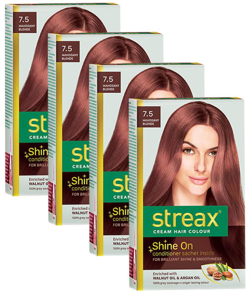 Streax Permanent Hair Color Blonde Mahogany Blonde 120 mL Pack of 4: Buy  Streax Permanent Hair Color Blonde Mahogany Blonde 120 mL Pack of 4 at Best  Prices in India - Snapdeal