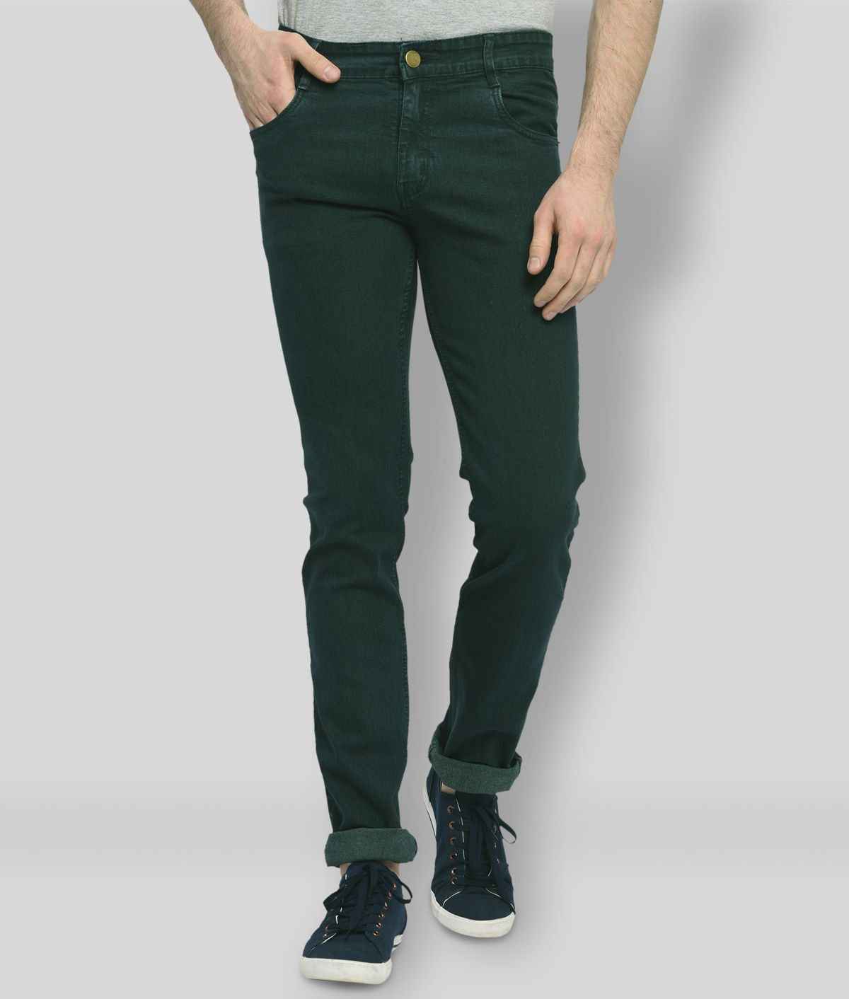     			Studio Nexx - Green Cotton Blend Regular Fit Men's Jeans ( Pack of 1 )