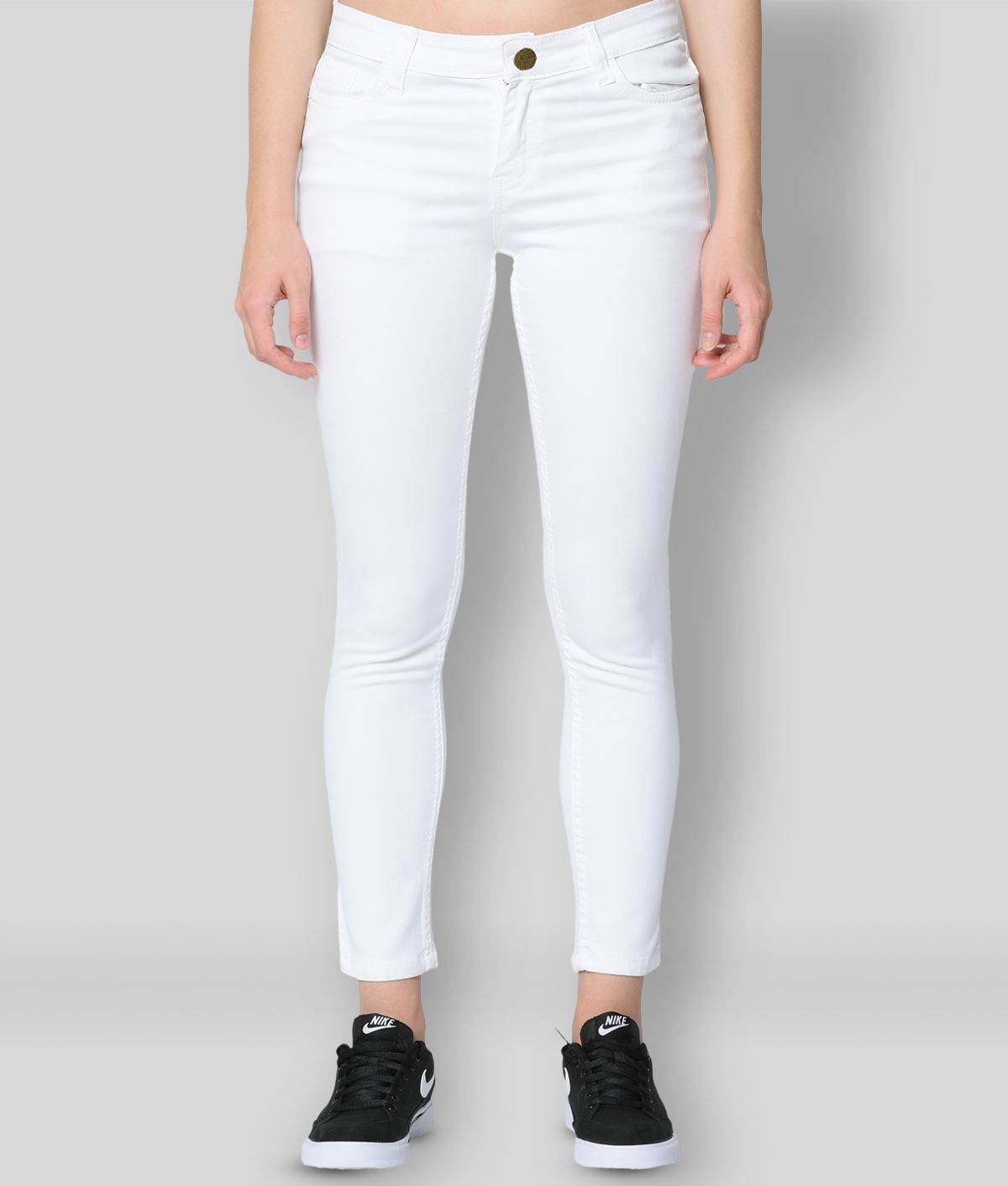 Studio Nexx - White Cotton Lycra Women's Jeans ( Pack of 1 )