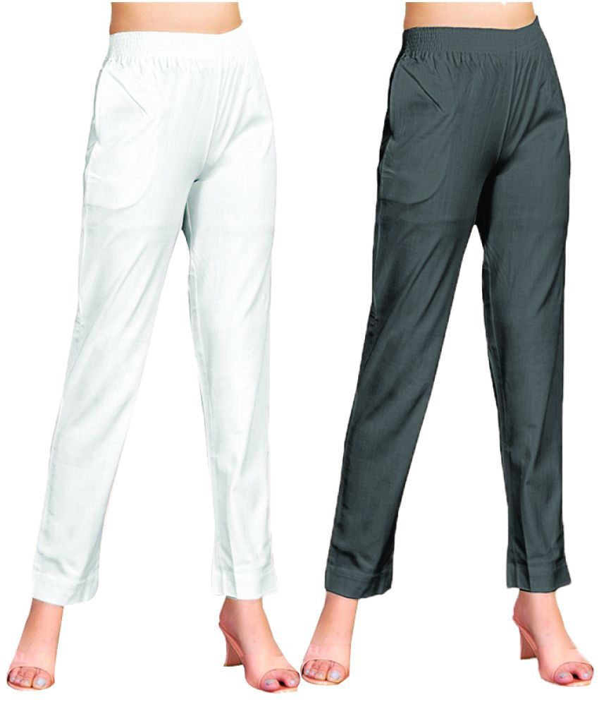     			PT LEGGINGS - Cotton Blend Regular Multicolor Women's Casual Pants ( Pack of 2 )