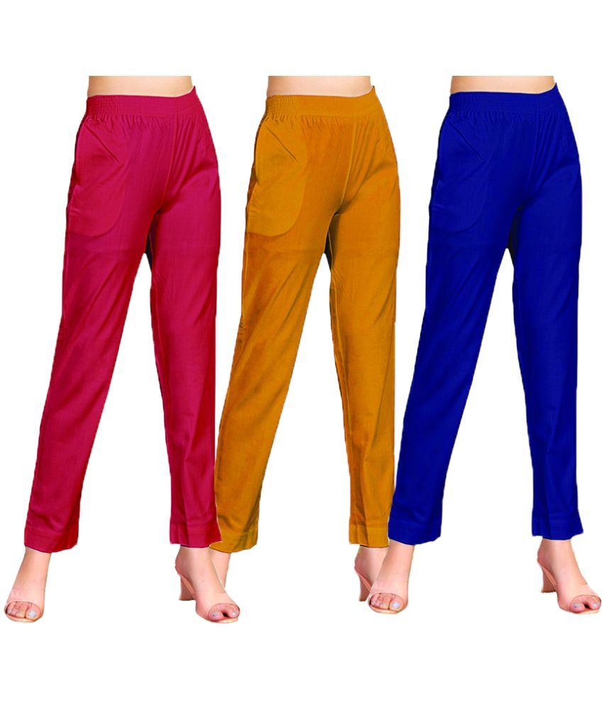     			PT LEGGINGS - Cotton Blend Regular Multicolor Women's Casual Pants ( Pack of 3 )