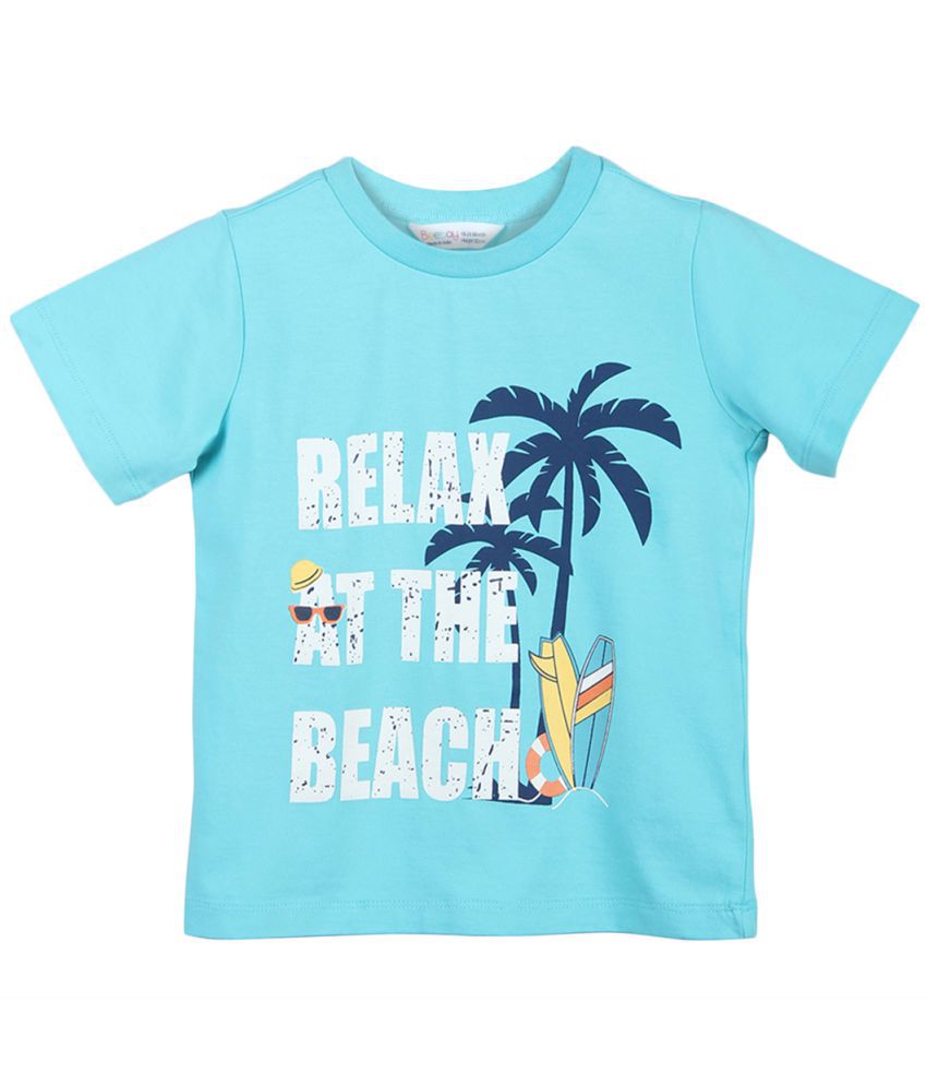 Beebay - Cotton Blend Regular Fit Aqua Boys T-Shirt ( Pack of 1 )