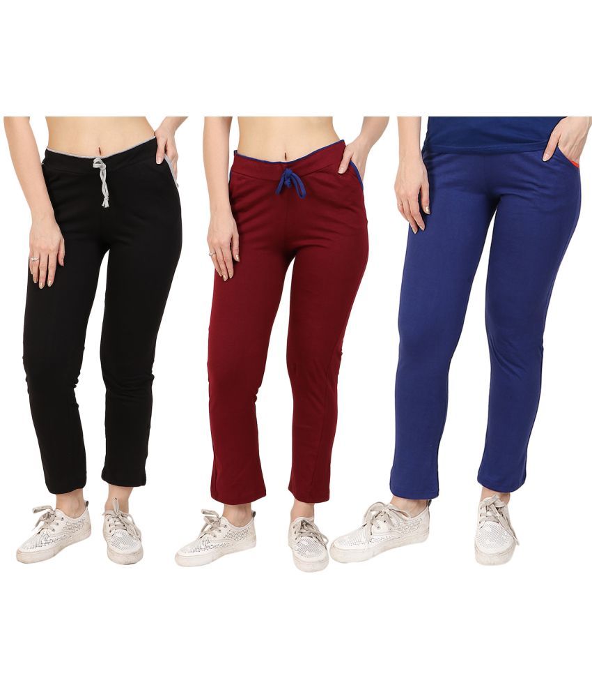     			Diaz - 100% Cotton Multicolor Women's Running Trackpants ( Pack of 3 )