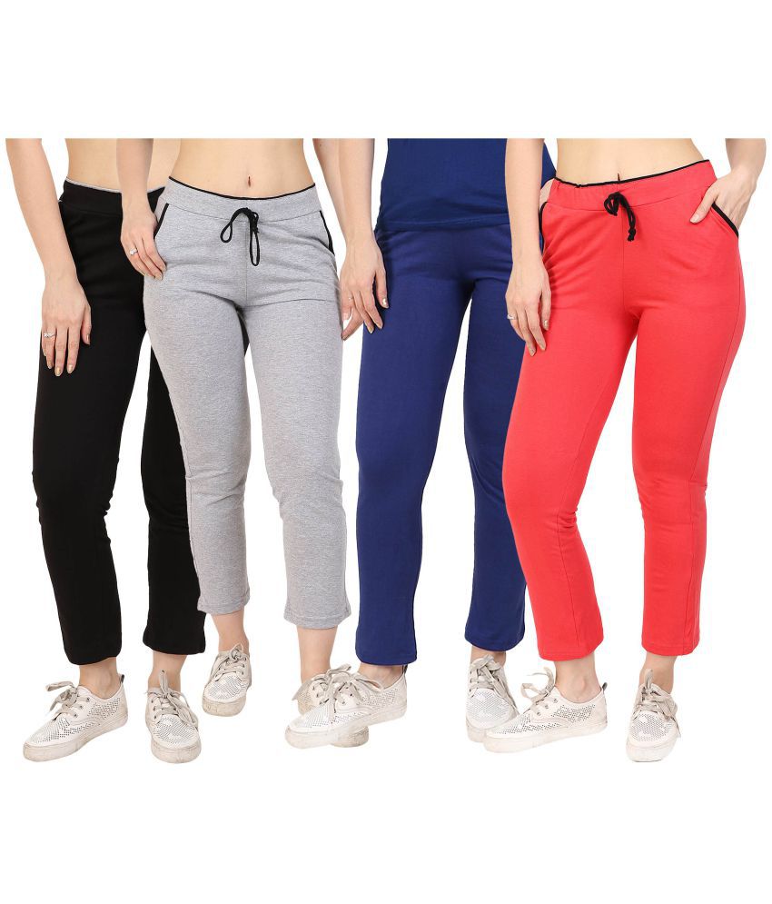     			Diaz - 100% Cotton Multicolor Women's Running Trackpants ( Pack of 4 )