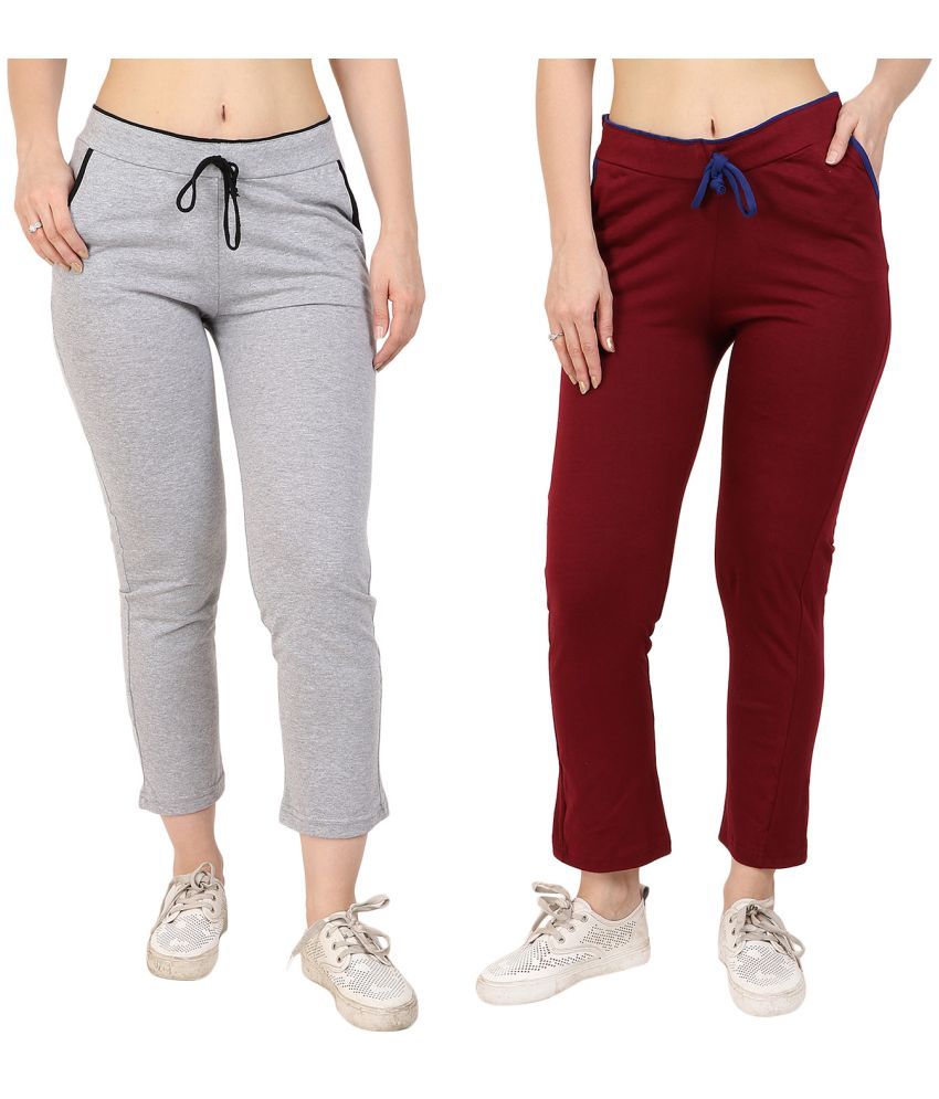     			Diaz - 100% Cotton Multicolor Women's Running Trackpants ( Pack of 2 )