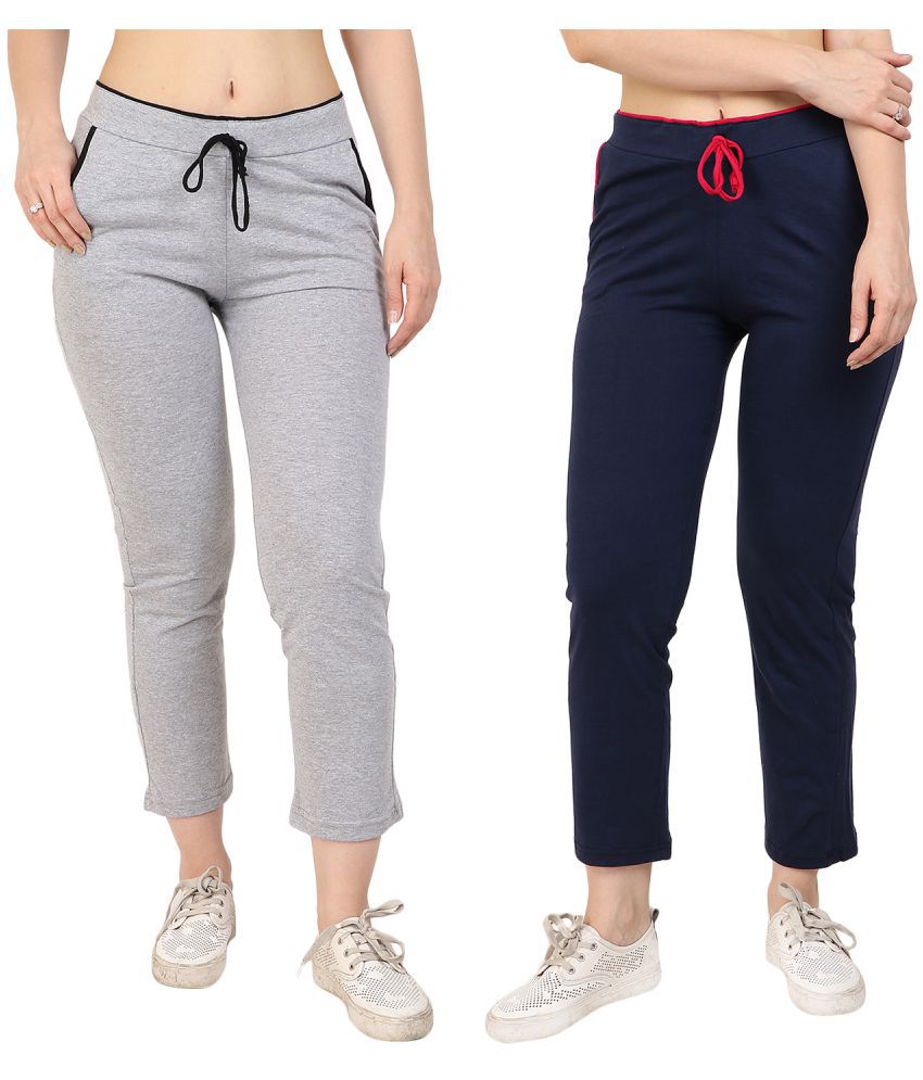     			Diaz - 100% Cotton Multicolor Women's Running Trackpants ( Pack of 2 )