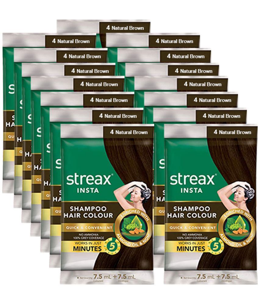 Streax Permanent Hair Color Brown Natural Brawn 15 mL Pack of 15 Buy