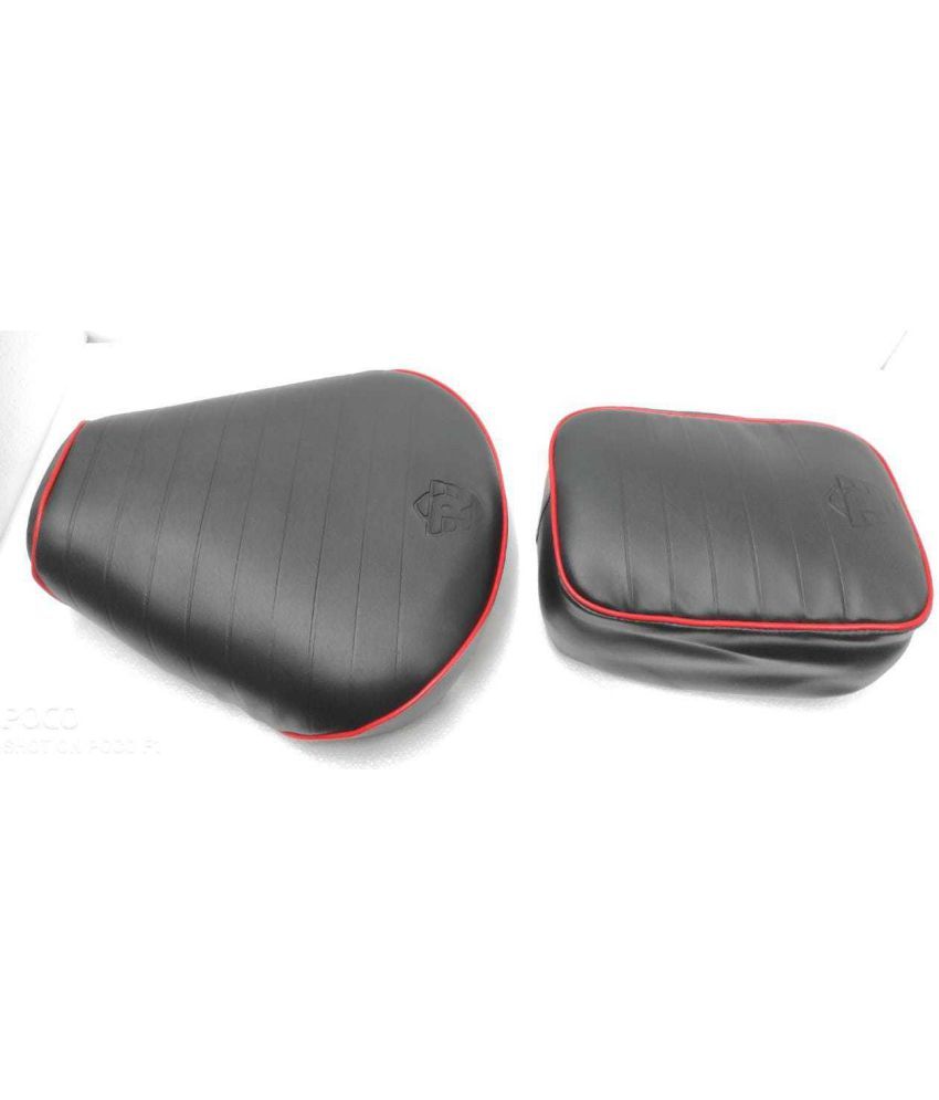     			AHL MOTORS Classic Seat Cover Red Lining Black For Royal Enfield Classic 350cc 500cc