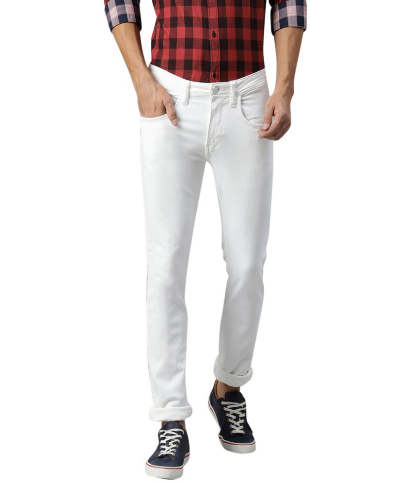     			Calcium Denim Slim Fit White Men's Jeans ( Pack of 1 )