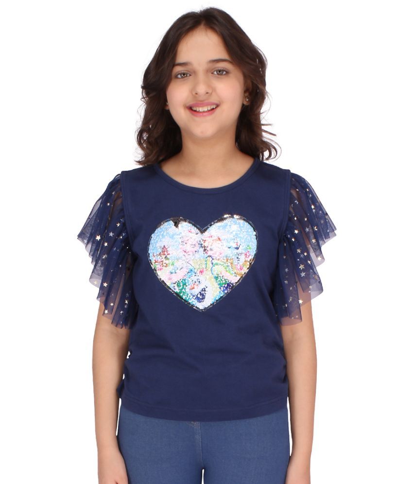     			Cutecumber - Polyester Blend Navy Girls T-Shirt ( Pack of 1 )