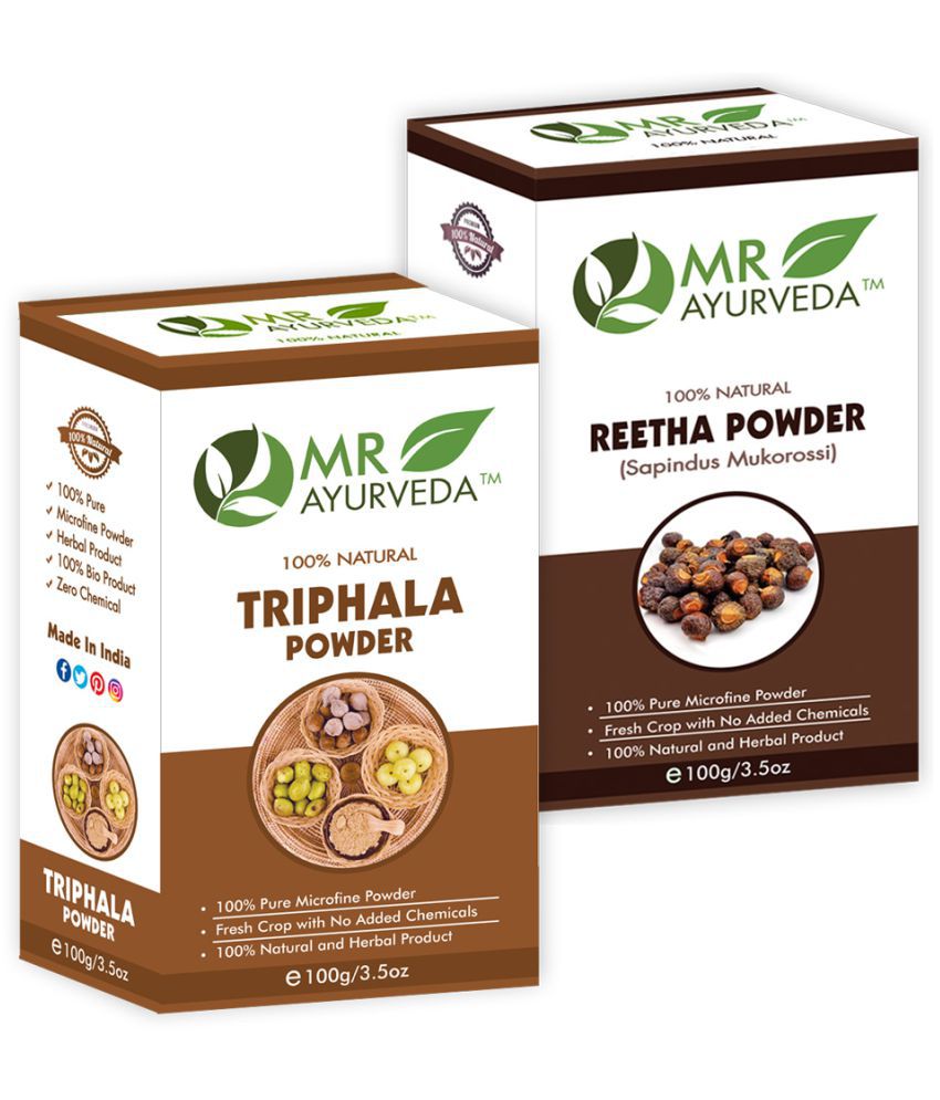     			MR Ayurveda Triphala Powder & Reetha Powder Hair Scalp Treatment 200 g Pack of 2