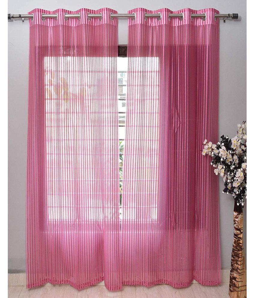     			Panipat Textile Hub Set of 2 Long Door Net/Tissue Curtain