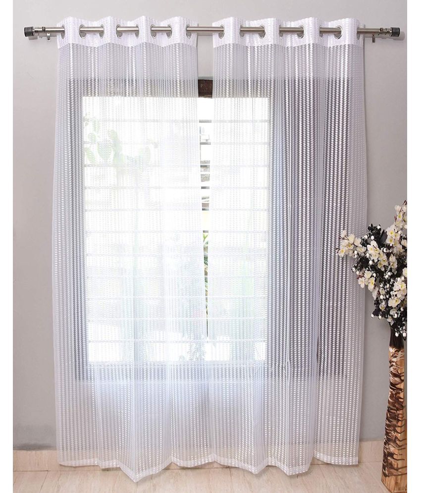     			Tanishka Fabs Set of 2 Long Door Net/Tissue Curtain