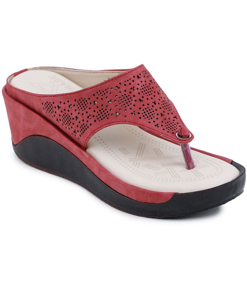 Trase - Red Women's Wedges Heels