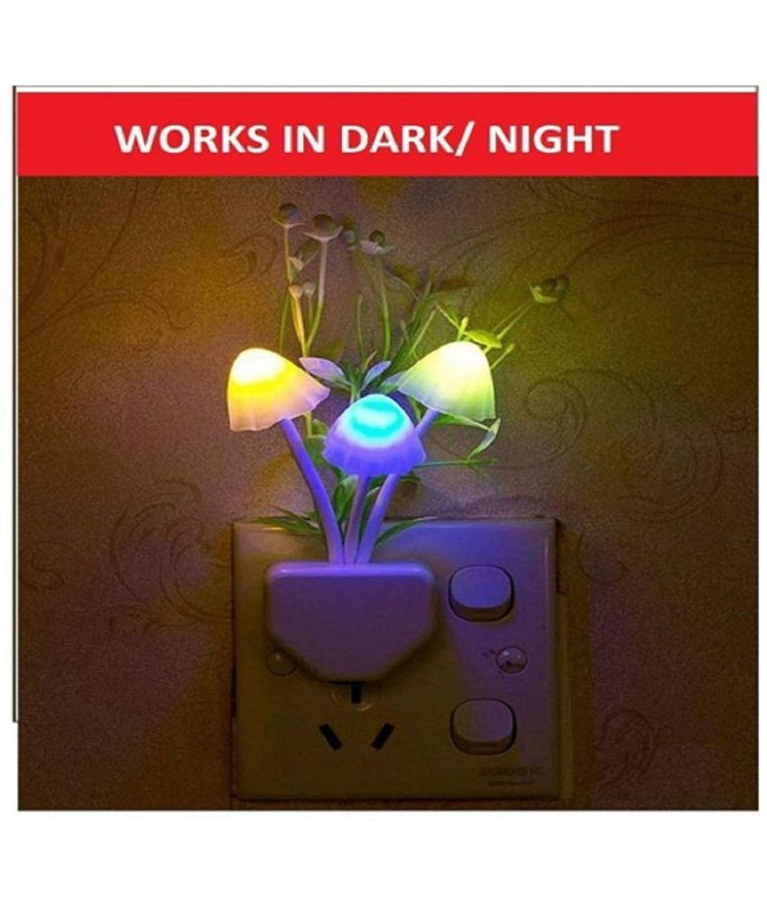     			Arzet FANCY MUSHROOM SHAPE AUTOMATIC SENSOR COLOR CHANGING NIGHT LAMP Night Lamp Night Lamp White - Pack of 1