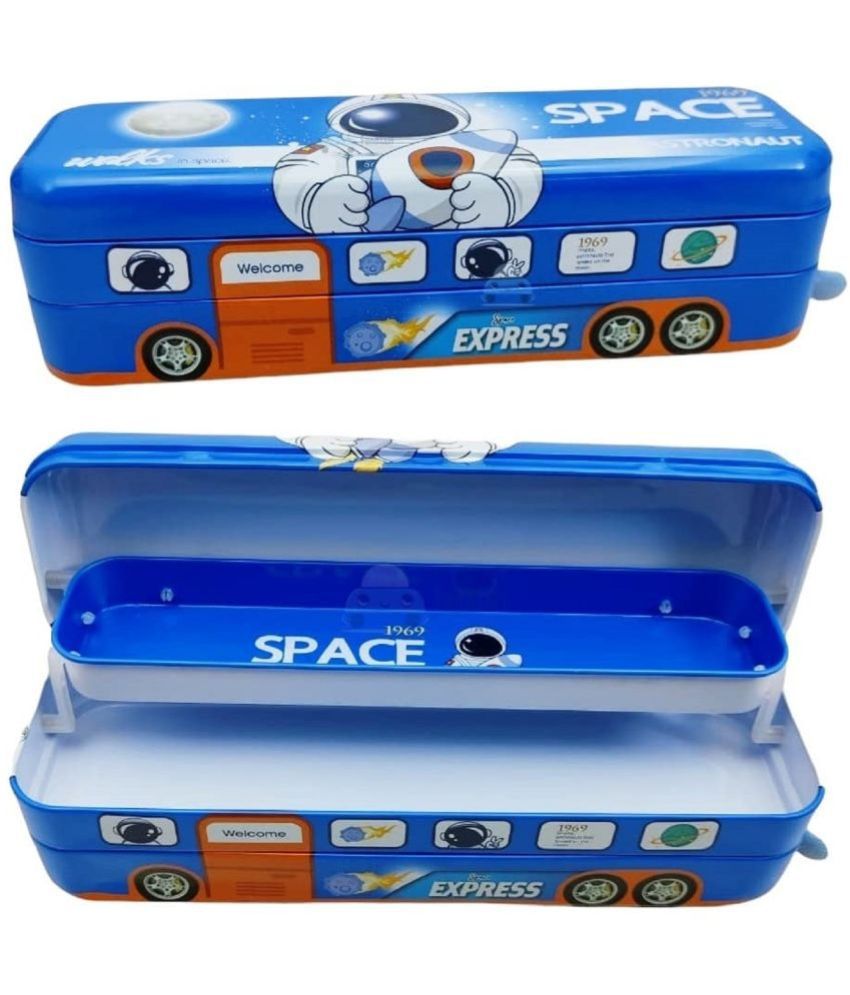     			FunBlast Pencil Box for Kids Bus with Moving Tyres & Sharpener for Kids Truck, Unicorn Pencil Box for Girls, Geometry Box for Kids & Girls (Multicolor)