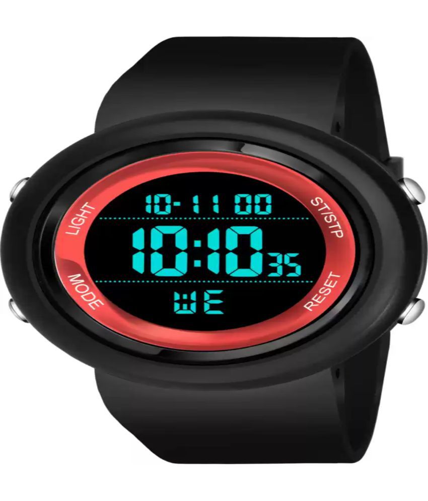     			Om Collection - Black Silicon Digital Men's Watch