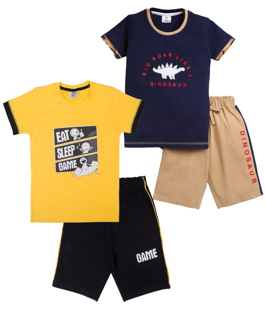     			Todd N Teen - 100% Cotton Yellow Boys T-Shirt & Pants ( Pack of 2 )