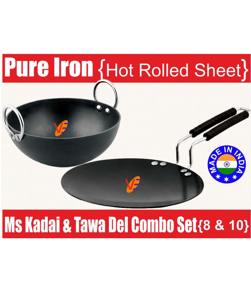     			Veer Combo KadaiDTawa8&10 2 Piece Cookware Set